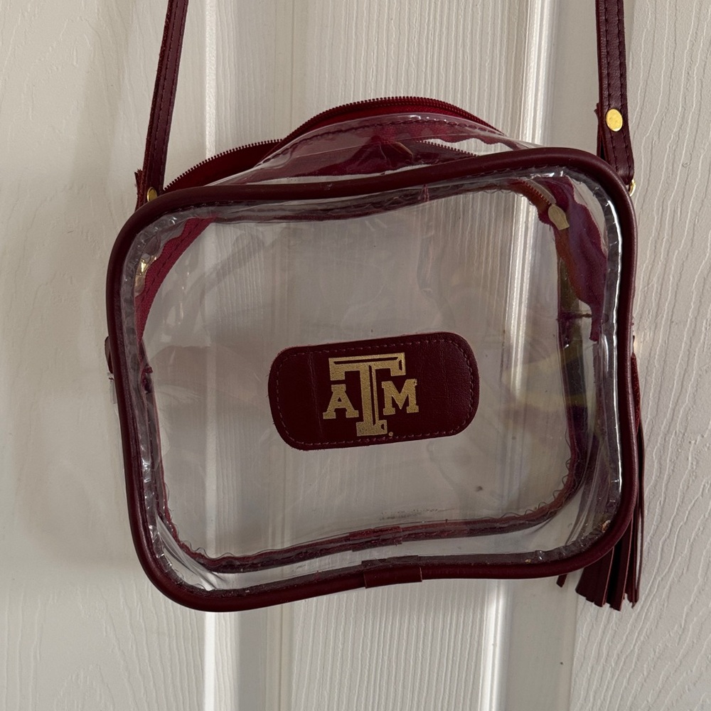Jon Hart Design Texas A&M Burgundy and Clear Crossbody Bag